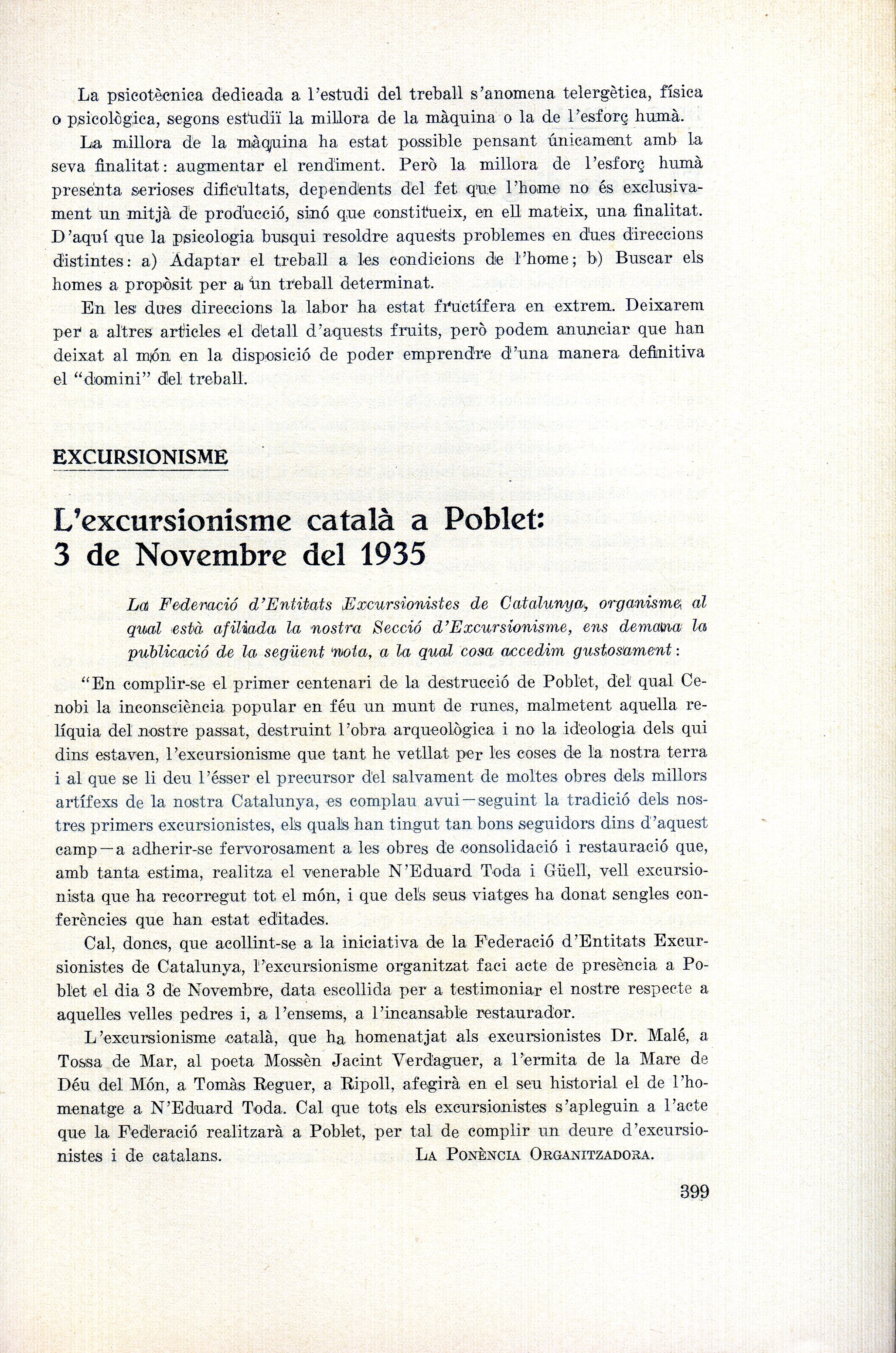 excursionisme català a Poblet, L' : 3 de novembre del 1935 - Miniatura 2